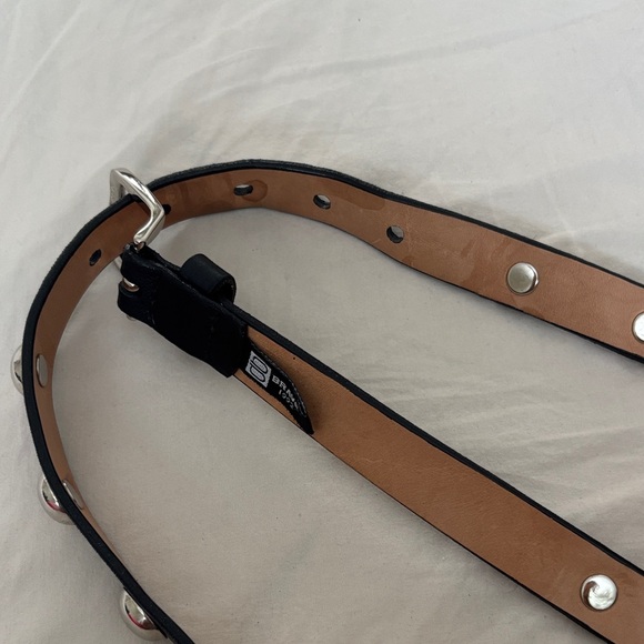 KHAITE Black Leather Studded Belt with Silver Hardware - Picture 4 of 8